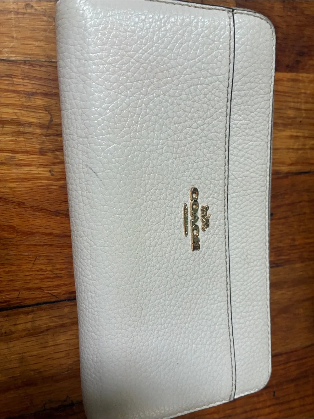 Coach White Pebbled Leather Tote with Matching Wristlet